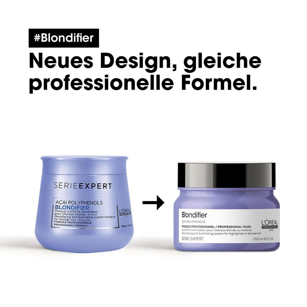 L'Oréal Professionnel | Masque nourrissant pour cheveux blonds et décolorés, extrait de fruit d'Açaï, Série Expert, masque blond Naty Shop masque capillaire