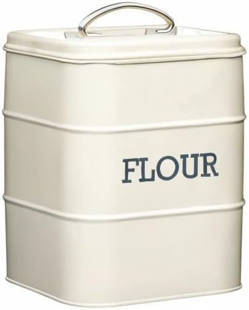 KitchenCraft Living Nostalgia récipient à farine, hermétique, 17 x 12 x 24 cm, crème antique, crème Boîtes de conservation des aliments Naty Shop