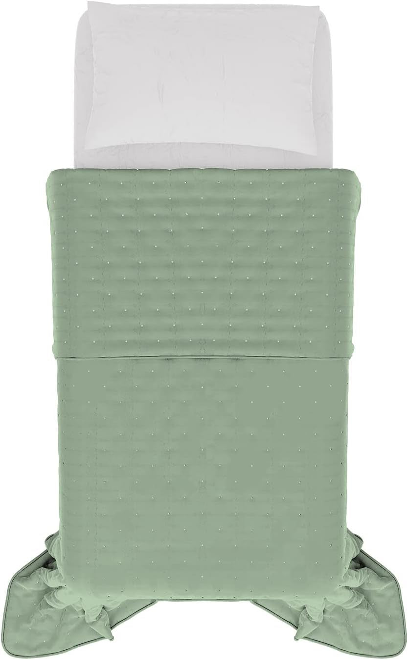 Couette d'été élégante, matelassée, verte, 170 X 250 cm Couettes et quilts Naty Shop