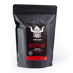 DEVIL'S CUT Espresso intensément torréfié 500g, grains entiers, 40% Arabica - 60% Robusta, fraîchement torréfié à la main, acidité subtile - arôme fort, idéal pour Café Solo, Cortado, Galão, a le goût d'une fête