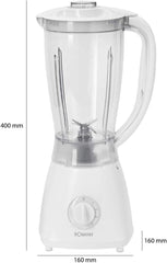 Bomann 378 CB Universalmixer Zum Pürieren, Schlagen, Zerkleinern, Shaken et Mixen, Ice Crush-Funktion, Kraftvoller 500 Watt-Motor, Abnehmbarer Mixbehälter Mit 1.5 Liter, Edelstahlmesser, Weiß, UM 378 CB Kitchen Naty Shop