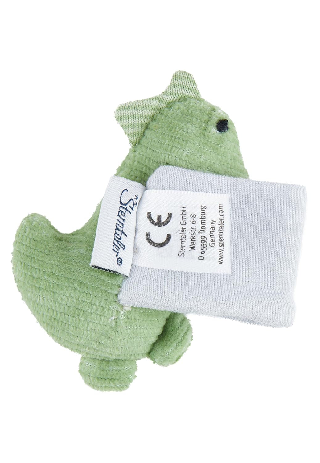 Sterntaler Dino Rexi Hochet à Bras - Hochet à Cordon Doux et Doux - Hochet à Main pour bébé avec Sangle élastique - Jouet pour bébé pour Jouer, câlin et hochet, Vert Pierre Jouets pour bébé Naty Shop