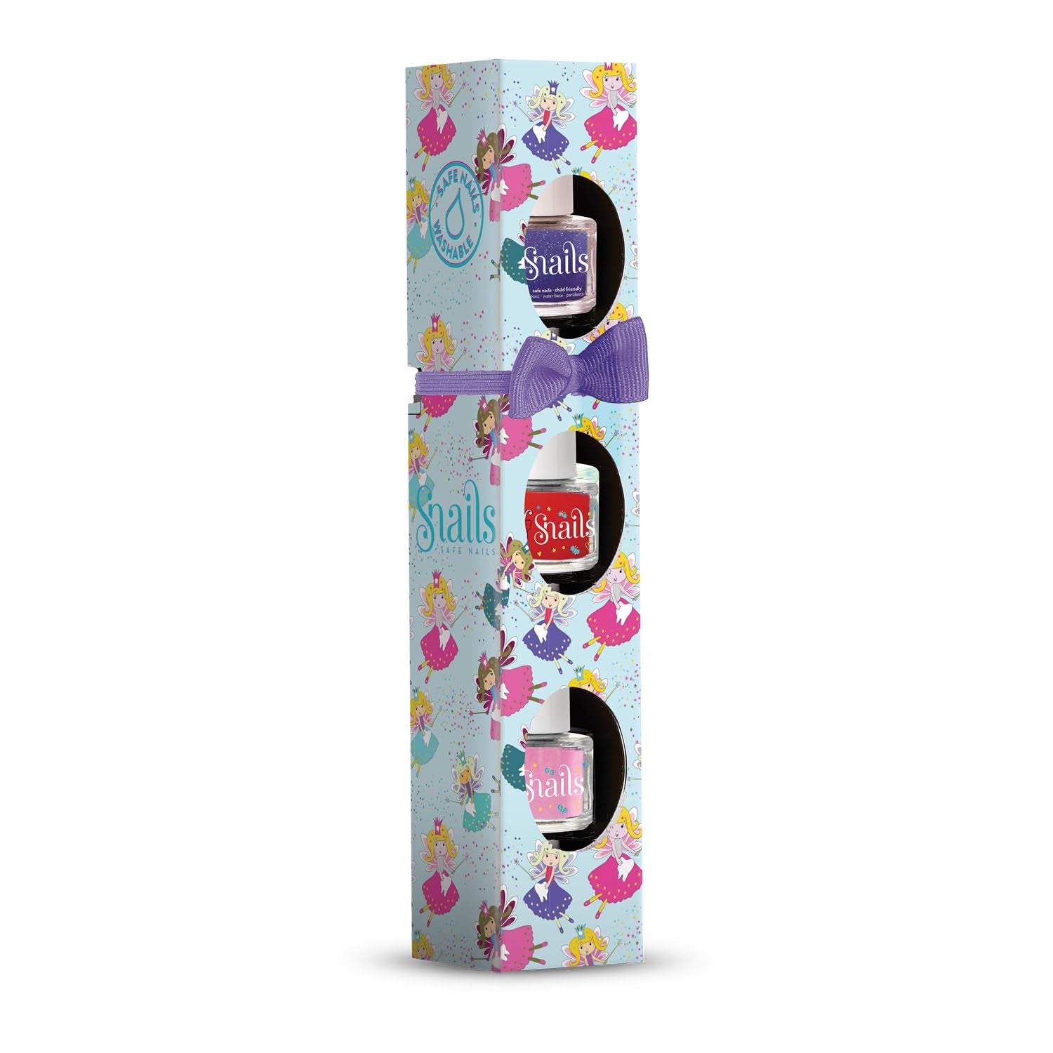 Snails 510421 Coffret cadeau de vernis à ongles pour enfants, Mini Fée 3 x 5 ml, à base d'eau, lavable, sûr, végétalien