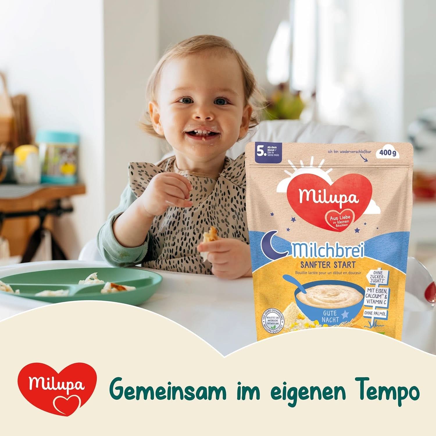 Bouillie de lait Milupa Gentle Start - Bouillie pour bébé sans gluten, sans huile de palme - sans conservateurs ni colorants - dès le 5ème mois Mère et Enfant Naty Shop