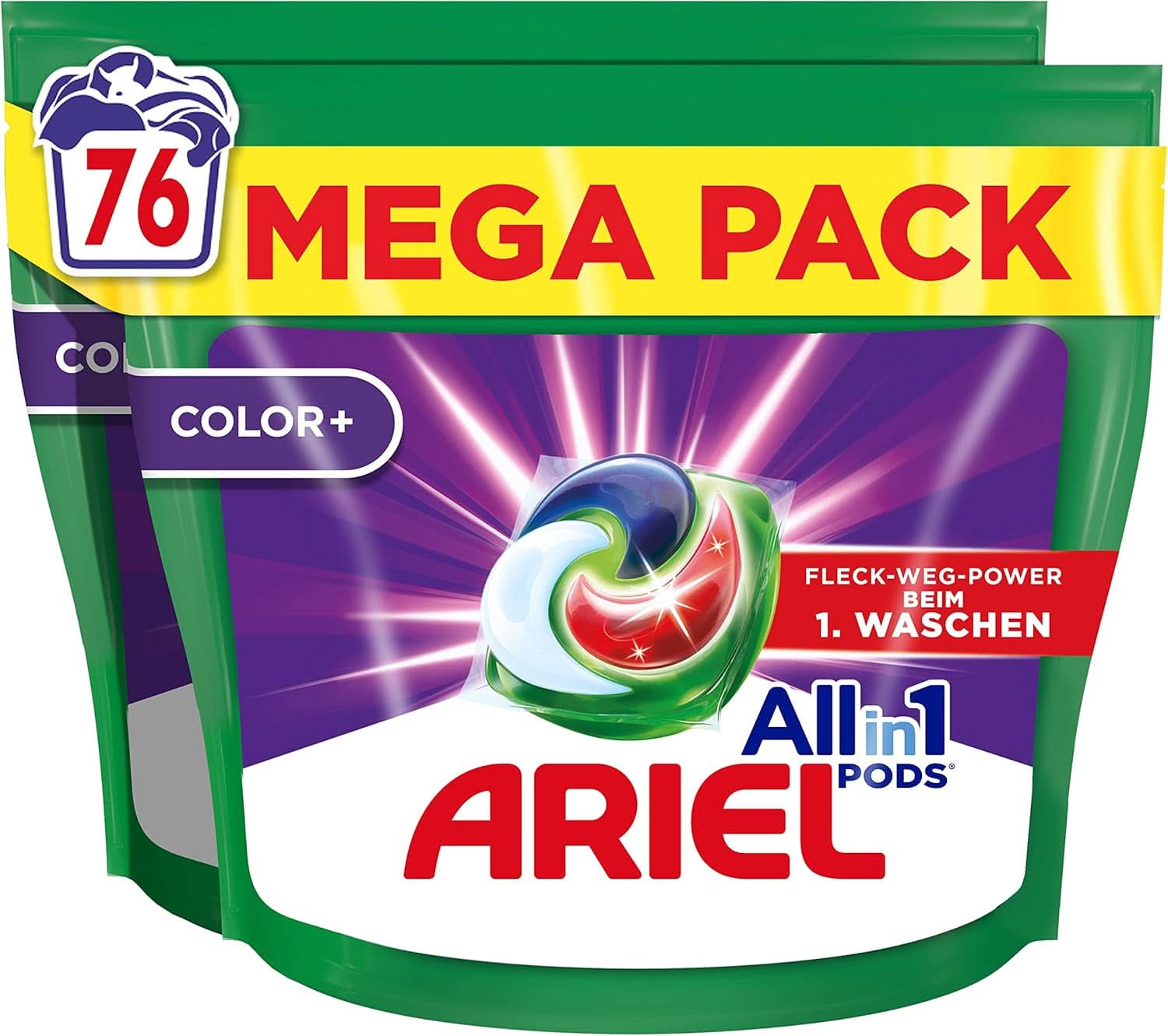 Detergent Ariel PODS All-In-1, 76 spalari, detergent color, curățenie strălucitoare Detergenti Rufe Naty Shop 76 capsule Model Anterior
