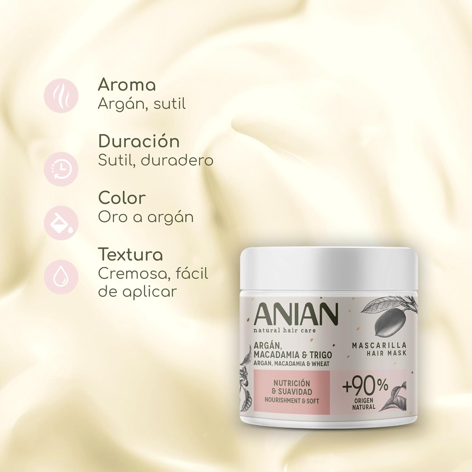 ARGÁN nutrition y suavidad mascarilla 350 ml Masque capillaire Naty Shop