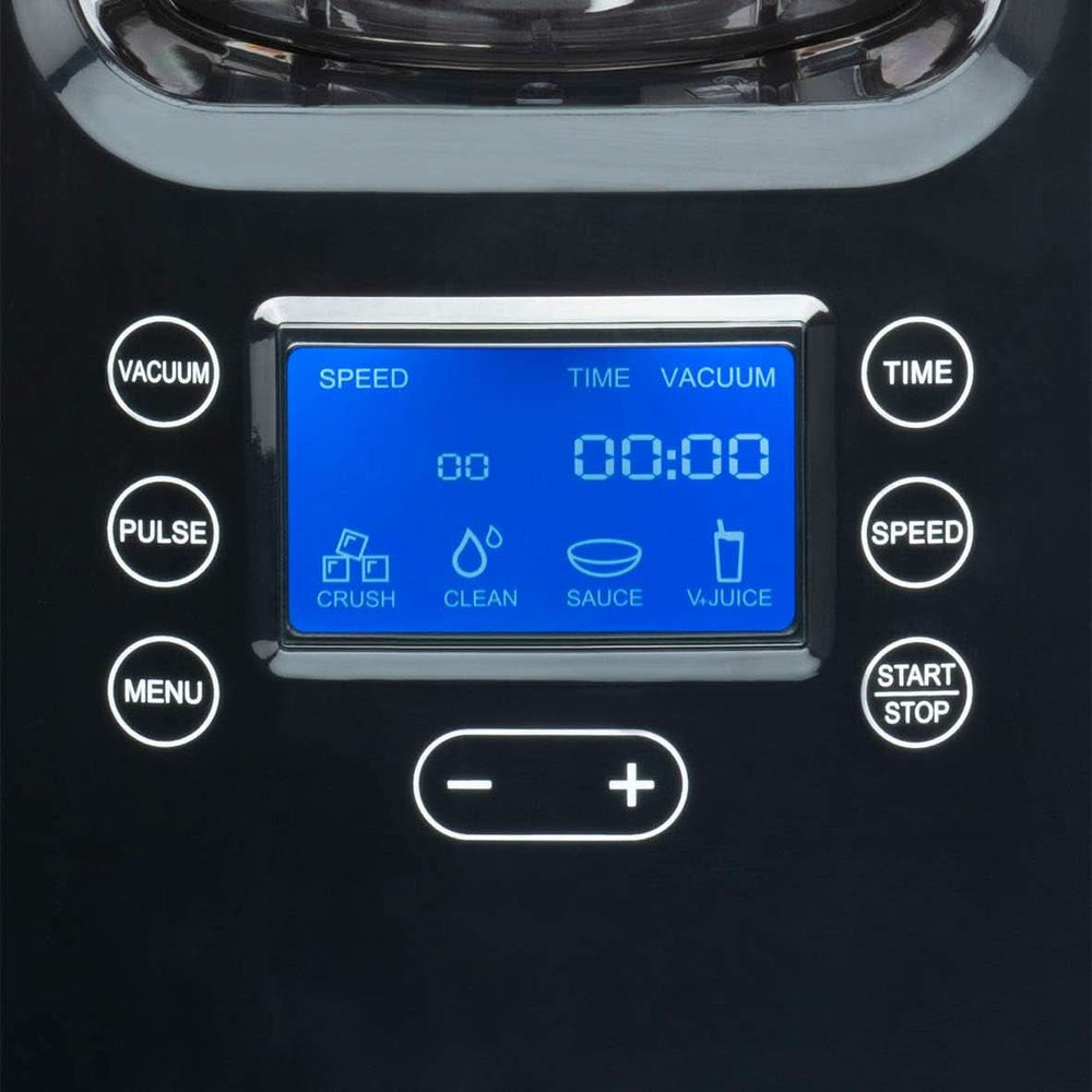 Batteur sur socle sous vide Cloer 6980 / 800 watts / 21 000 U/min. / Incl. Vorratsbehälter/Vakuumventil/Automatikprogramme/Eis-Crush-Funktion/Reinigungsfunktion/Schwarz, 1500 Millilitres Cuisine Naty Shop