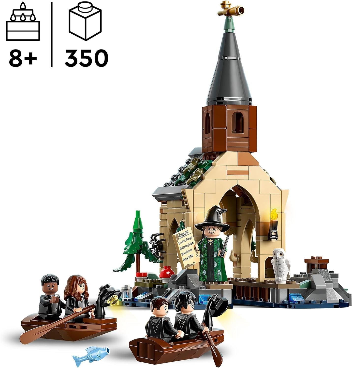 LEGO Harry Potter Modèle de hangar à bateaux du château de Poudlard pour enfants, comprend 2 bateaux à construire et 5 mini figurines, cadeau pour les filles, les garçons et tous les fans à partir de 8 ans 76426 Ensembles de construction Besuche den LEGO-Store