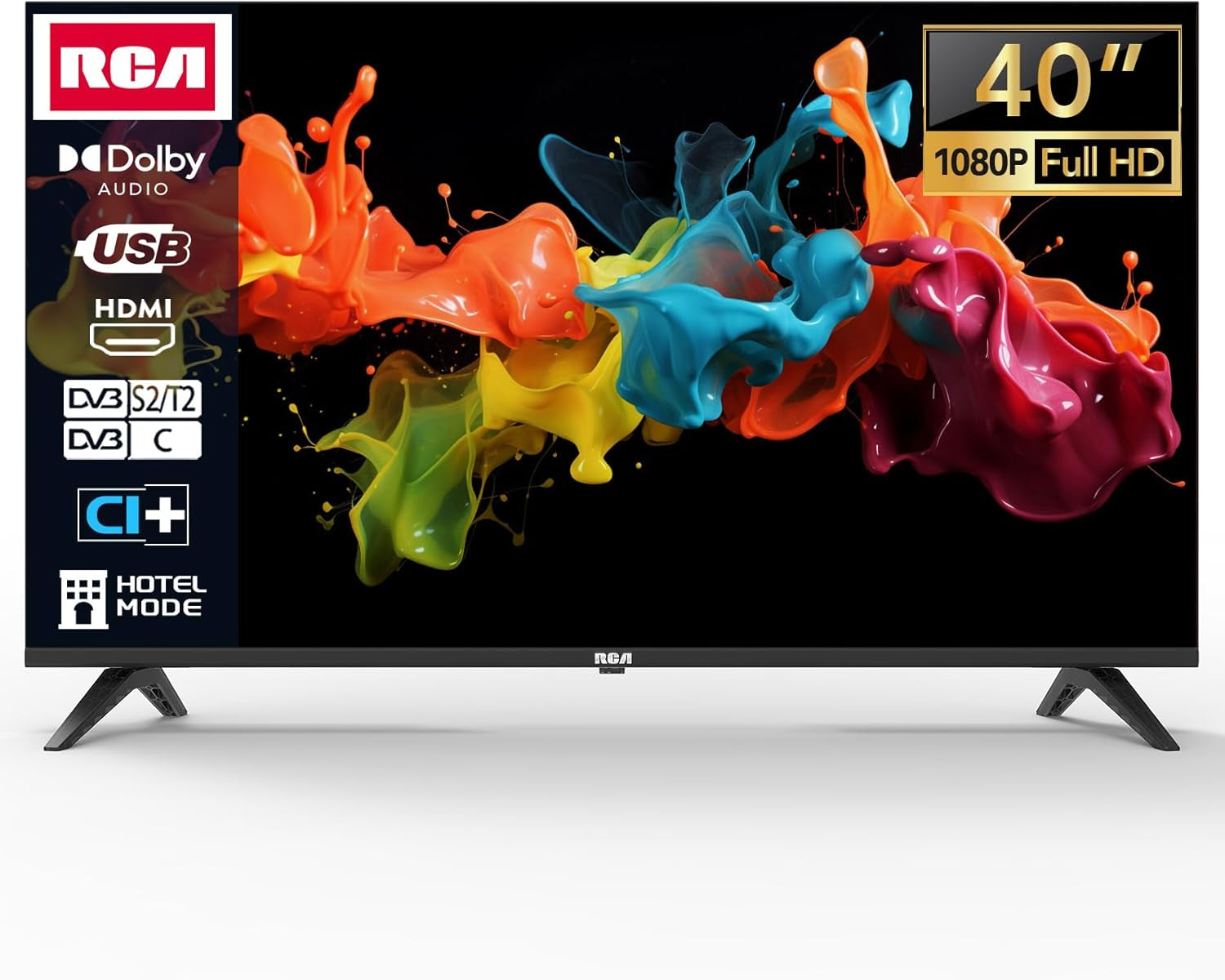Televizor RCA TV, 32 inch (80 cm), fără ramă, LED HD, tuner triplu (DVB-T/T2-CS/S2), HDMI, CI+, player media USB, mod hotel, Dolby Audio (NRB32HQ1, 2024)