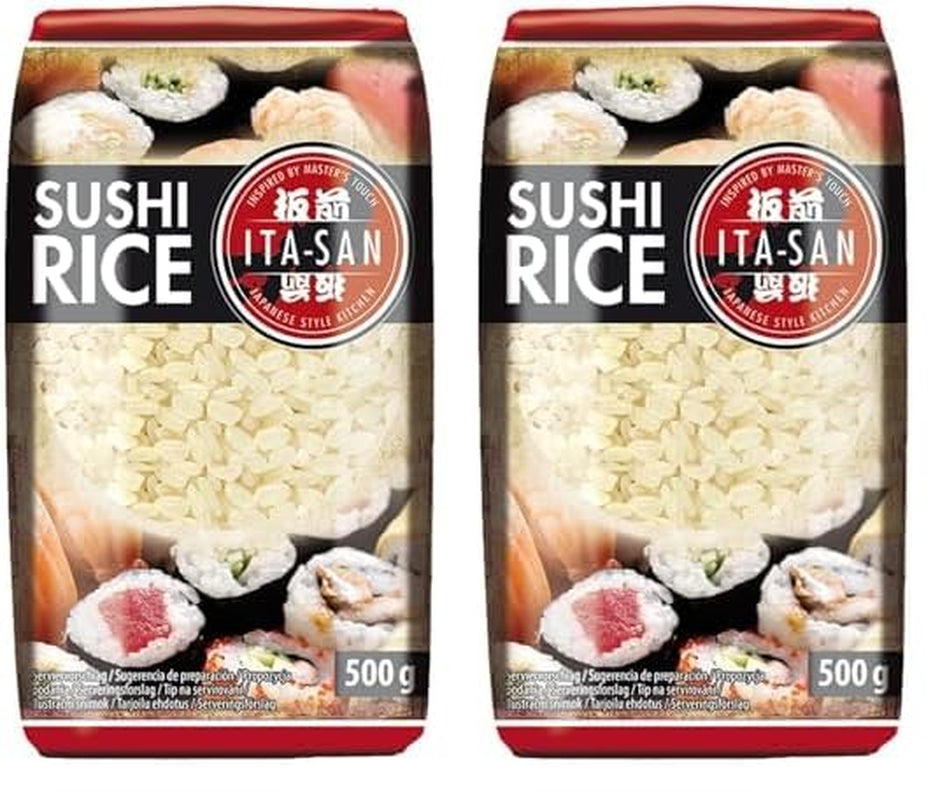 ITA-SAN Riz à sushi, grains ronds, qualité supérieure, variété 100 % pure, préparation rapide et facile, végétalien, halal, sans gluten (1 x 500 g)
