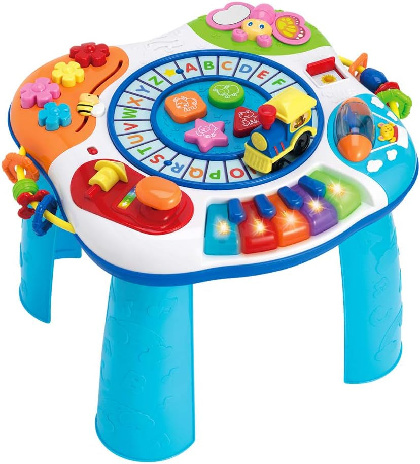 Table musicale Color Baby Jucarii Bebe Naty Shop Table avec piano et train
