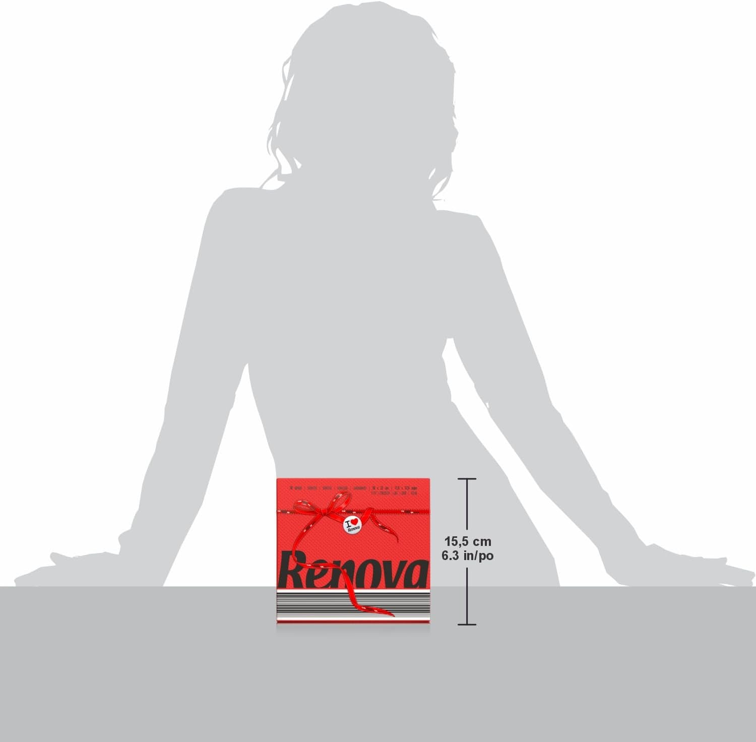 Serviettes en papier Renova, étiquette rouge rouge - 70 serviettes