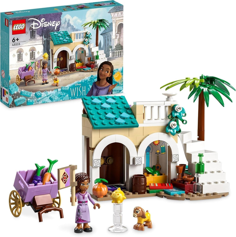LEGO 43223 Disney Wish Asha à Rosas City, ensemble du film Wish avec marché, mini poupée Asha, Valentino en chèvre jouet et figurines étoiles, cadeau pour enfants de 6 ans, ensembles de construction pour filles et garçons Besuche den LEGO-Store Single