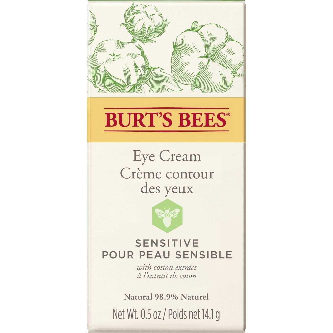 Burt'S Bees Crème contour des yeux naturelle pour peaux sensibles à l'extrait de coton, 14 g Cosmétiques et Beauté Naty Shop