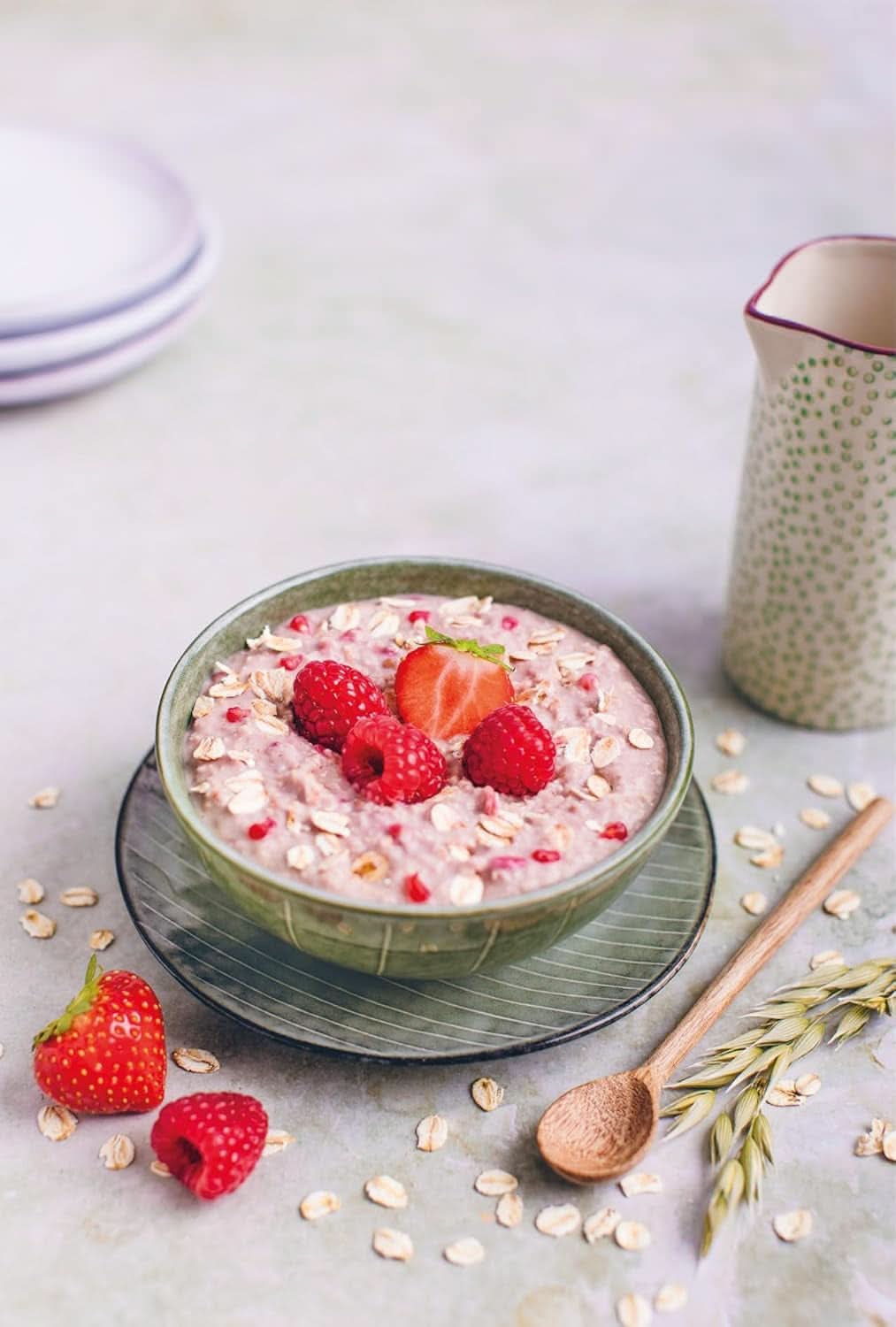 RUF Vegan Porridge Red Berry Oats, Porridge aux fraises et framboises, 60 grammes Céréales Naty Shop