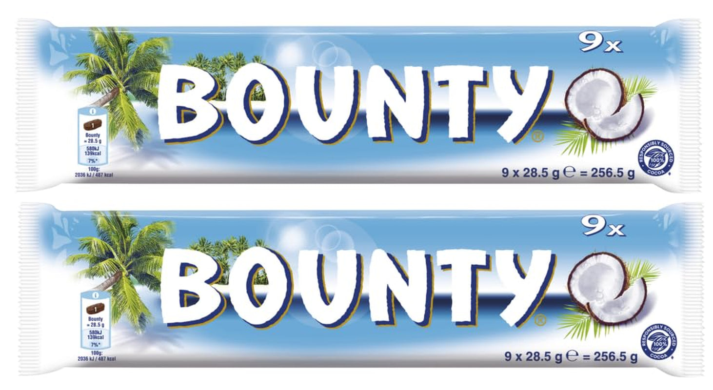 Barres de chocolat Bounty | Noix de coco et chocolat | Différentes tailles de conditionnement