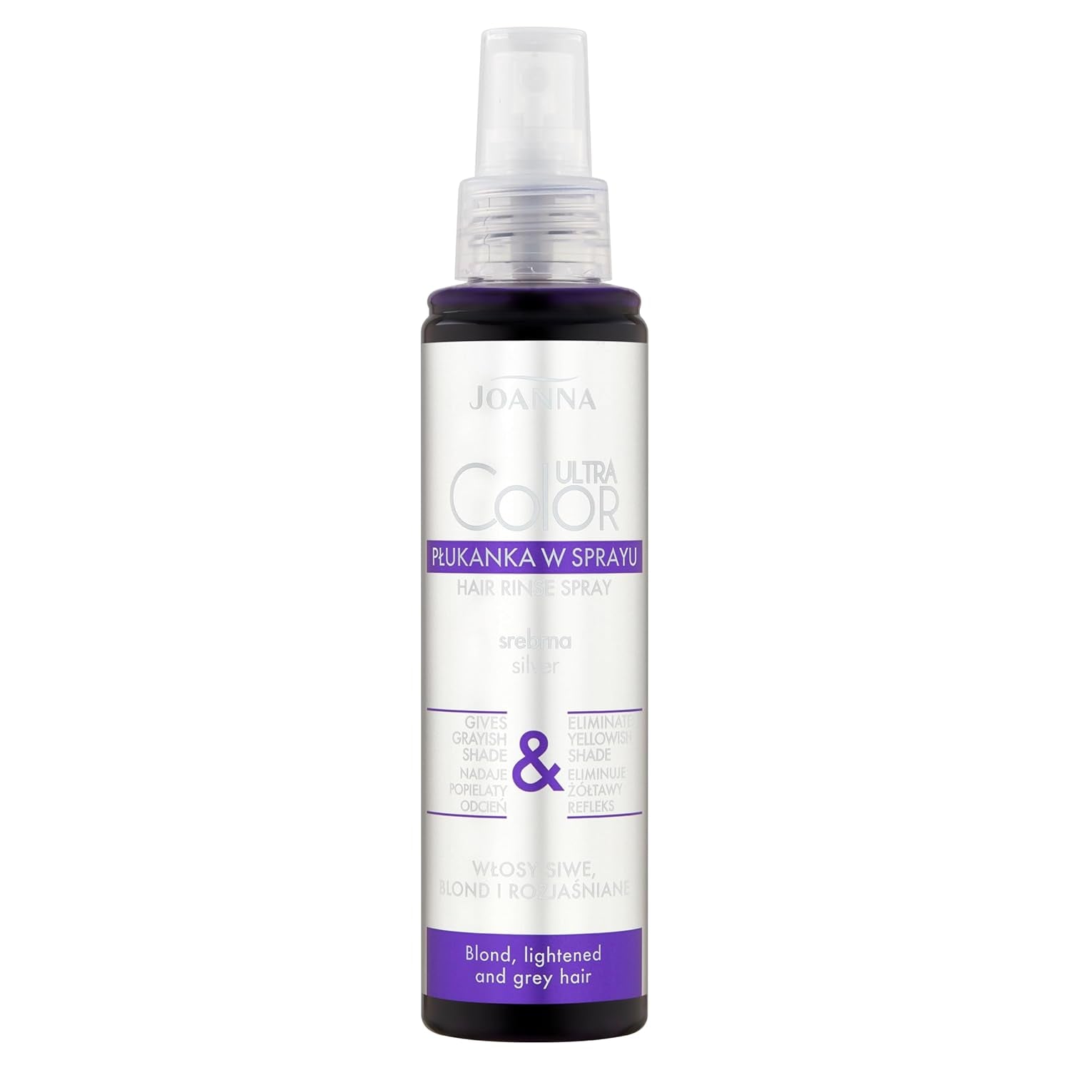 Joanna Ultra Color - Revitalisant de couleur rose pour cheveux blonds et clairs - Rose pastel - Brillance naturelle - Élimine la nuance jaune des cheveux gris-blonds - Effet temporaire - 150 ml Teinture capillaire Naty Shop Spray gris gris nuance de blond 150 Ml (1 paquet)
