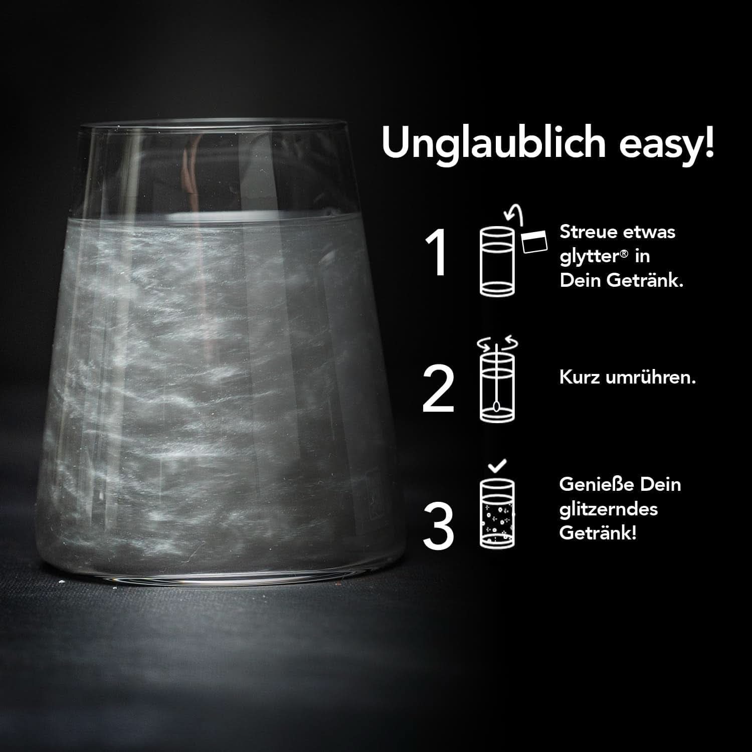 Glitter Glitter Powder For Drinks (Argent) - Paillettes comestibles pour boissons, 10 grammes Glitter Naty Shop