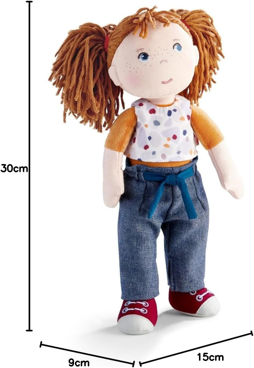 Poupée HABA Malou - Poupée douce de 30 cm de haut pour jouer et câliner - Matières douces et lavables - Alternative idéale aux poupées en peluche - Convient aux enfants à partir de 1 an et demi - 2010818001