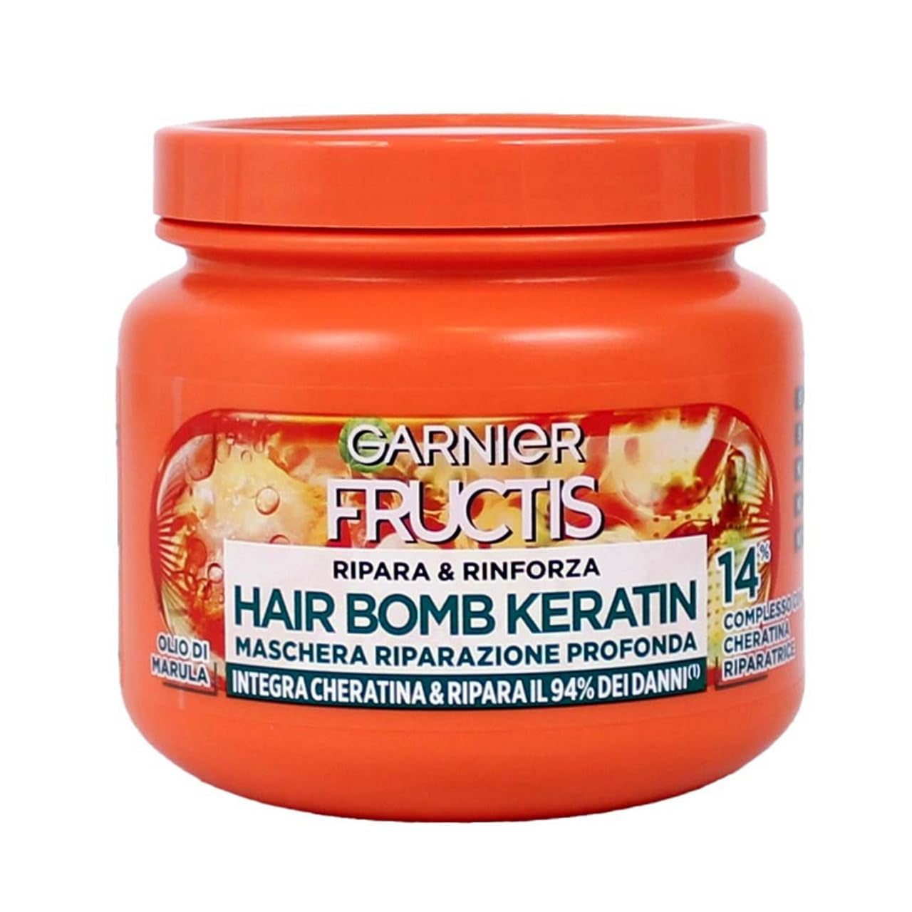 Garnier Fructis Masque réparateur en profondeur pour cheveux plus forts à l'huile de marula et à la kératine Hair Bomb Kératine répare et renforce 320 ml Naty Shop Hair Mask Default Title