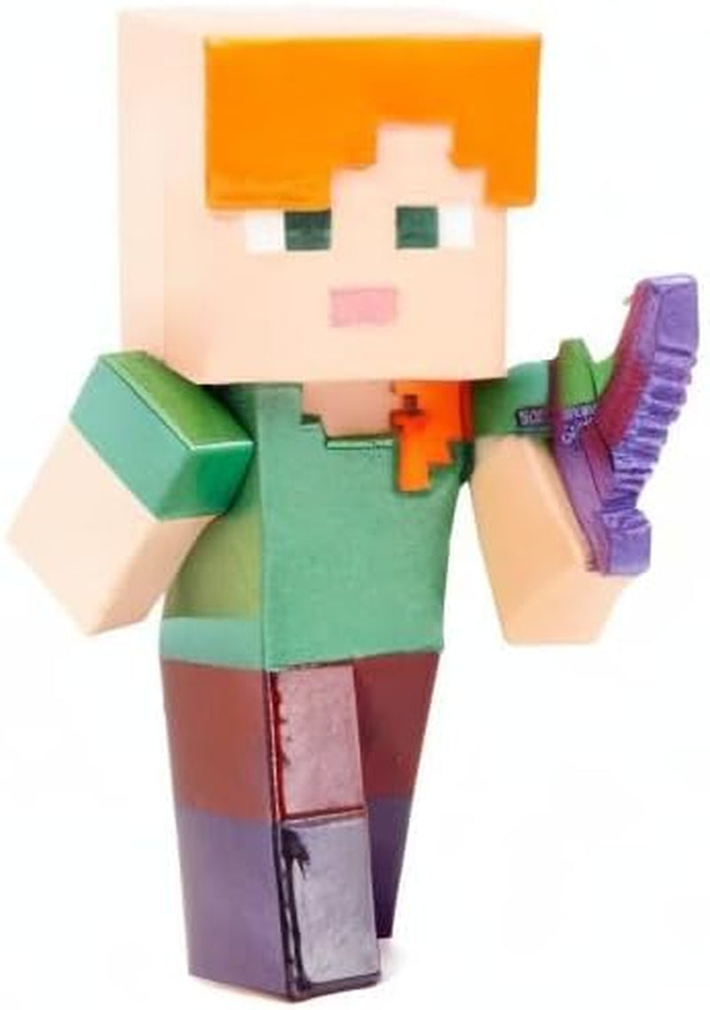 Jada Toys Ensemble de figurines Minecraft (4 pièces) en métal - Figurines à collectionner Minecraft Caves & Cliffs (Steve, Alex, Creeper et Warden) pour les joueurs et les collectionneurs 8+ 6 cm chacune Figurines Naty Shop