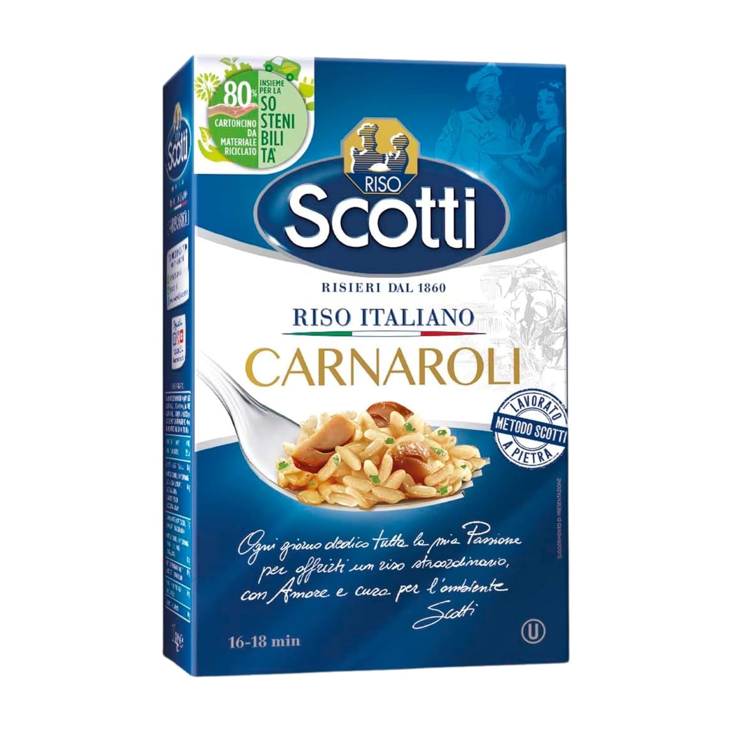 - Carnaroli - Riz extra fin pour risotto, riz d'Italie, prêt en 16 minutes - 1 kg