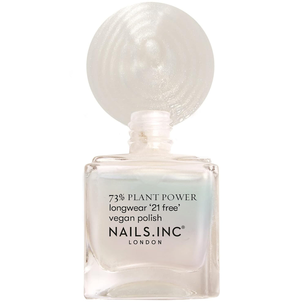 Nails Inc - GLOWING SOMEWHERE Plant Power Vernis à ongles végétalien - 73 % à base de plantes, 100 % végétalien et sans cruauté envers les animaux - Manucure parfaite, perle étincelante - Pour un nail art respectueux de l'environnement