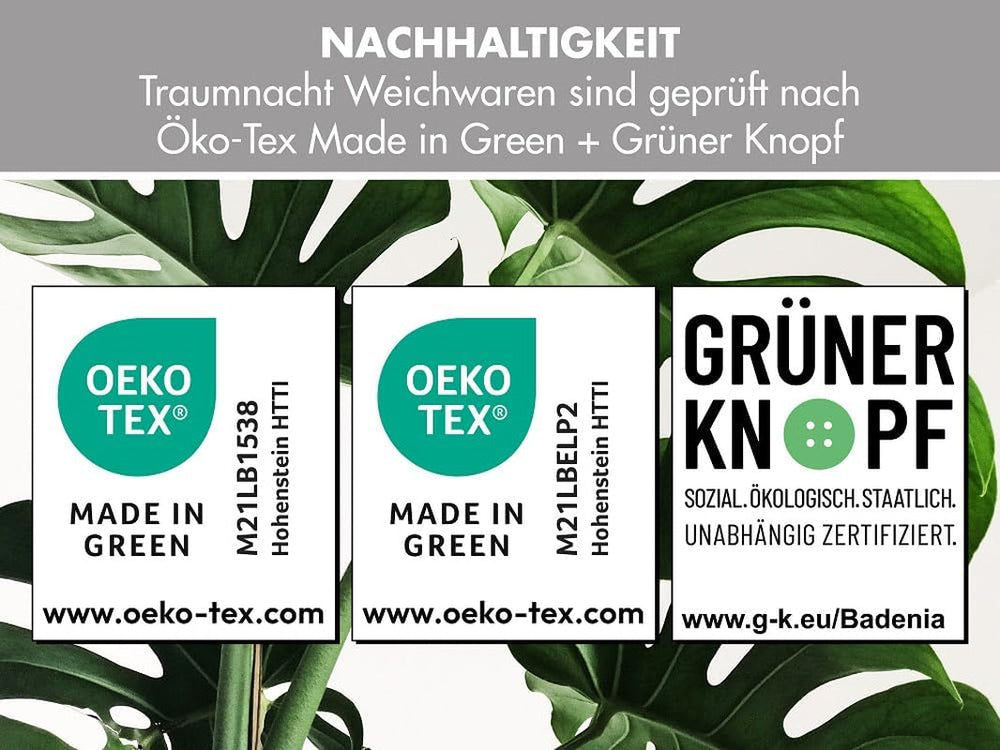 Traumnacht Cosy - Parure de lit 4 saisons, 1 X parure divisible 135 X 200 et 1 X oreiller 80 X 80 Cm, certifié Öko Tex, blanc, développé en Allemagne, (pack de 2) Couettes et couettes Naty Shop