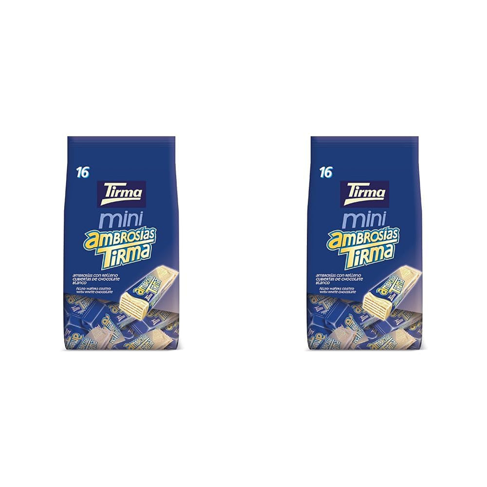 Tirma Mini Napolitane Ciocolată Albă | (16 unități x 13,5g), 216g | Umplutură delicată cu cremă | Non-OMG | Potrivit pentru vegetarieni | Ambalate individual | Gustare la pachet