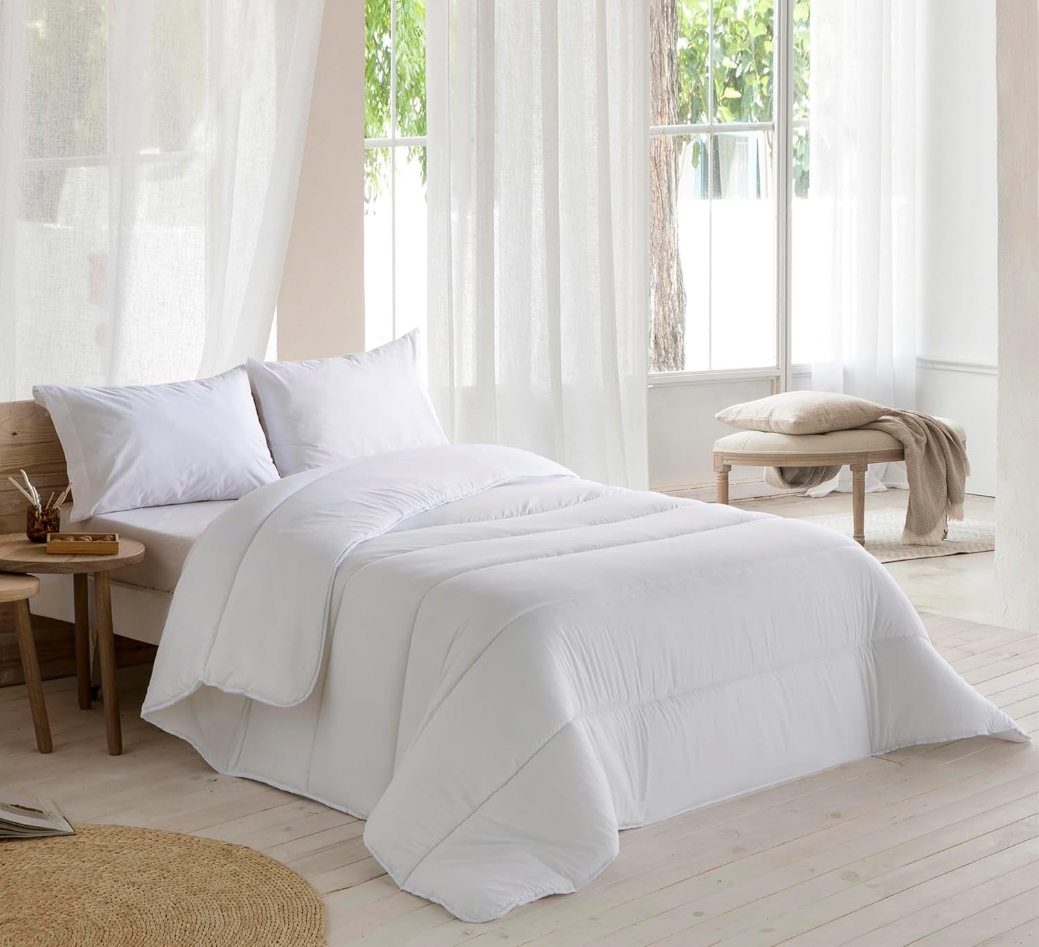 BOHÈME | Couette/ Garnissage lit 120 cm, couette 300 G/M², garnissage hypoallergénique en fibres respirantes anti-acariens, garnissage extra doux et antibactérien, dimension 200 X 200 cm Couettes et couettes Naty Shop