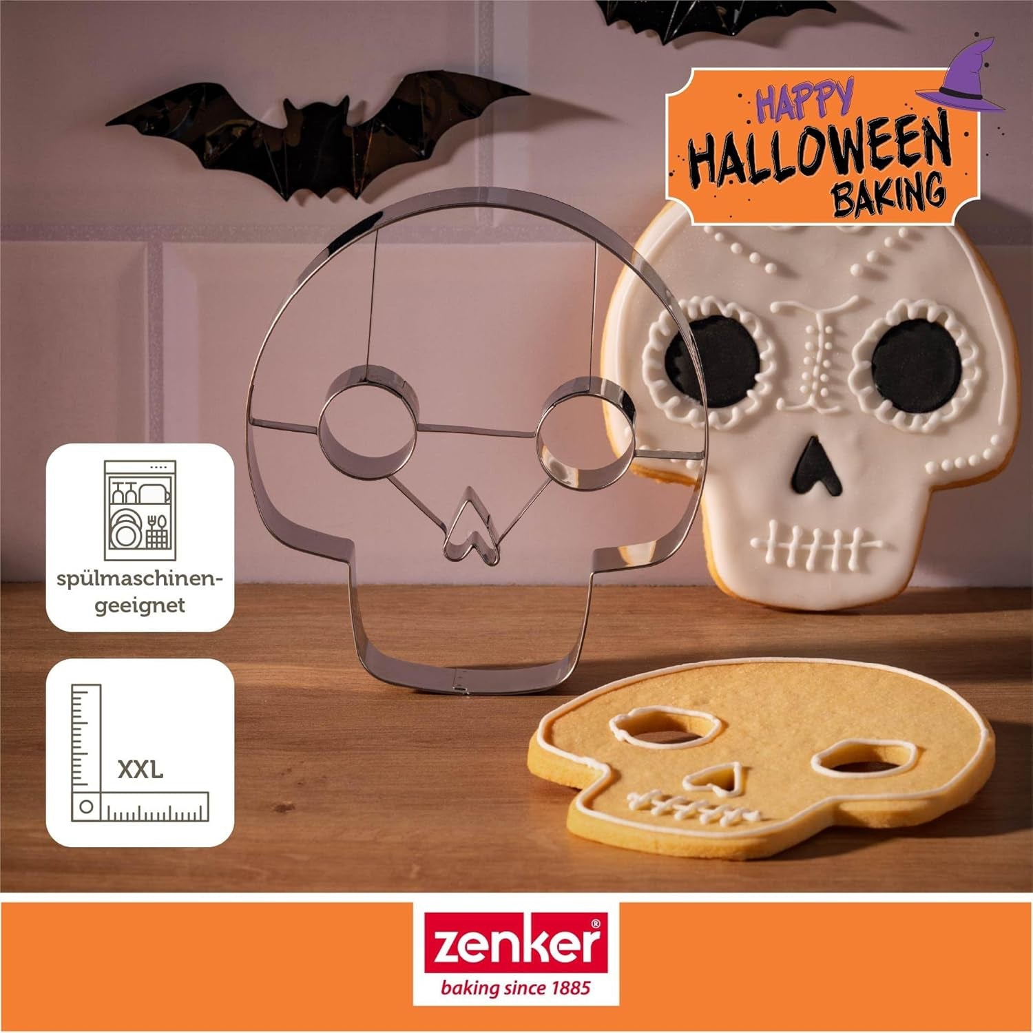 Emporte-pièce ZENKER XXL avec tête de mort, argent