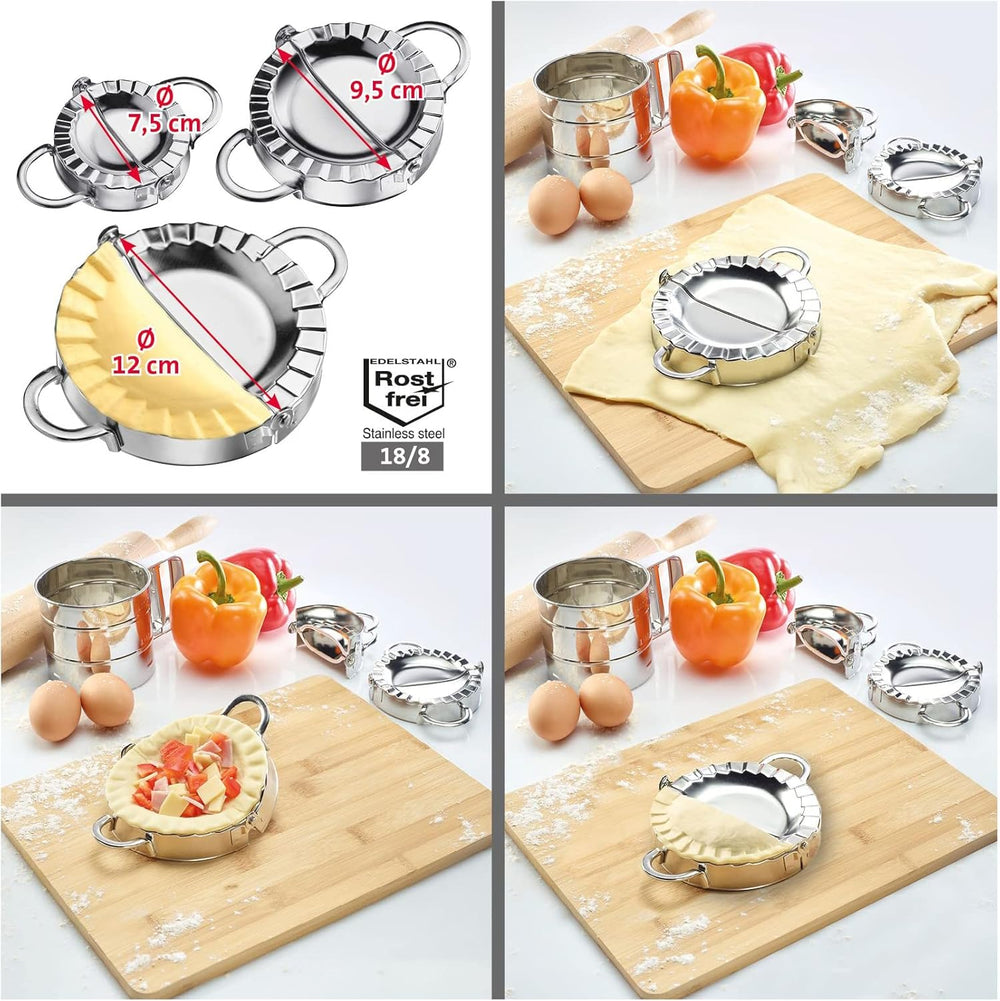 Moule à raviolis Westmark, Diamètre: Ø 9,5 cm, Avec poignées pratiques, Acier inoxydable, Gina, Argent, 61362270