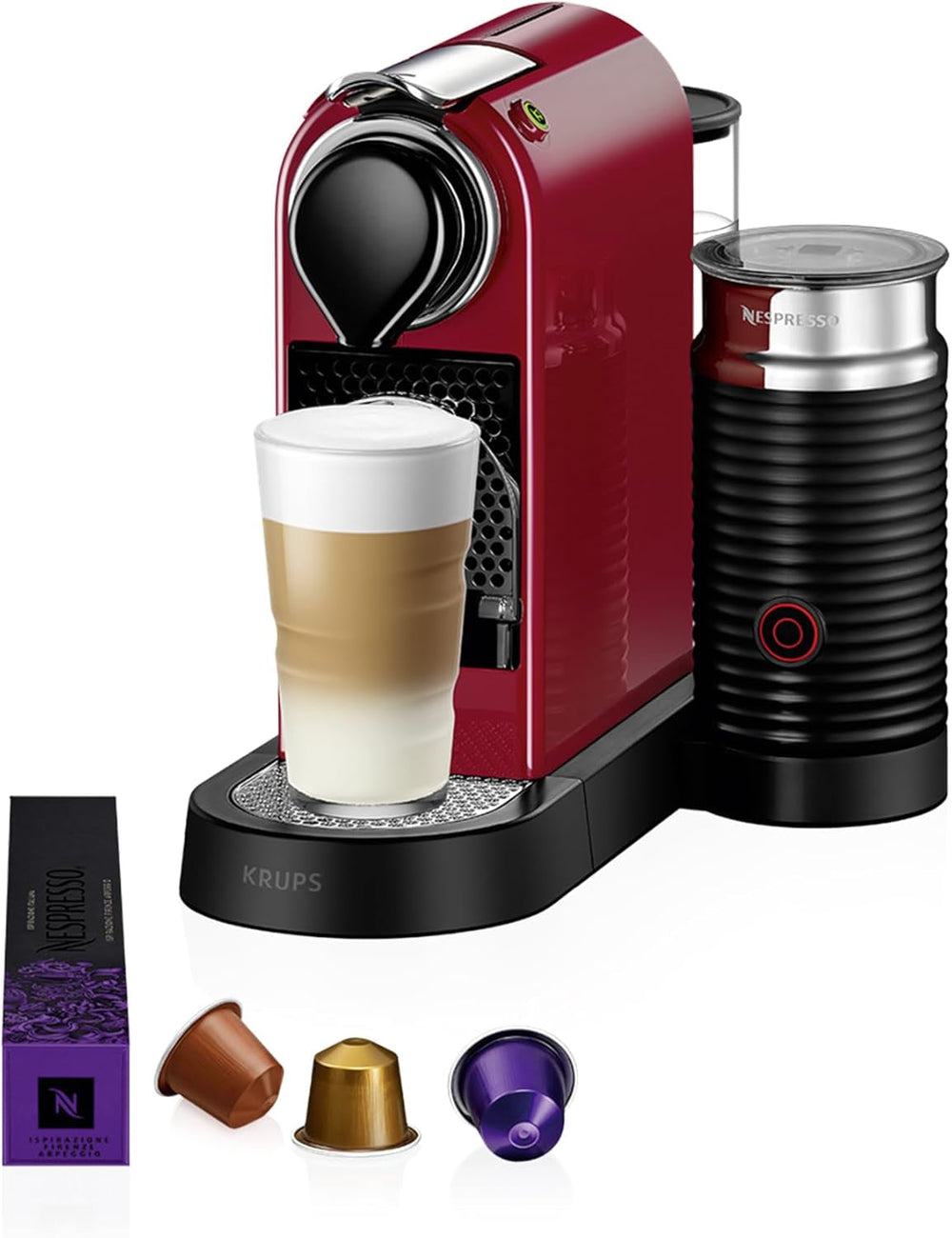 Machine à expresso avec capsules Nespresso XN761B Citiz&Milk | Mode veille automatique | 1260 watts | Capacité du réservoir d'eau : 1 l | Pression de la pompe : 19 bars | Argent