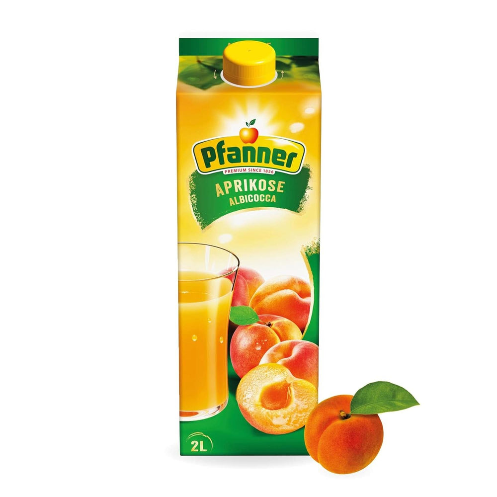 Pfanner Jus de pomme trouble 100% naturel (1 x 2 litres) - Pommes directement pressées - Jus de fruits sans sucre ajouté Boissons sans alcool Naty Shop 2 litres Abricot