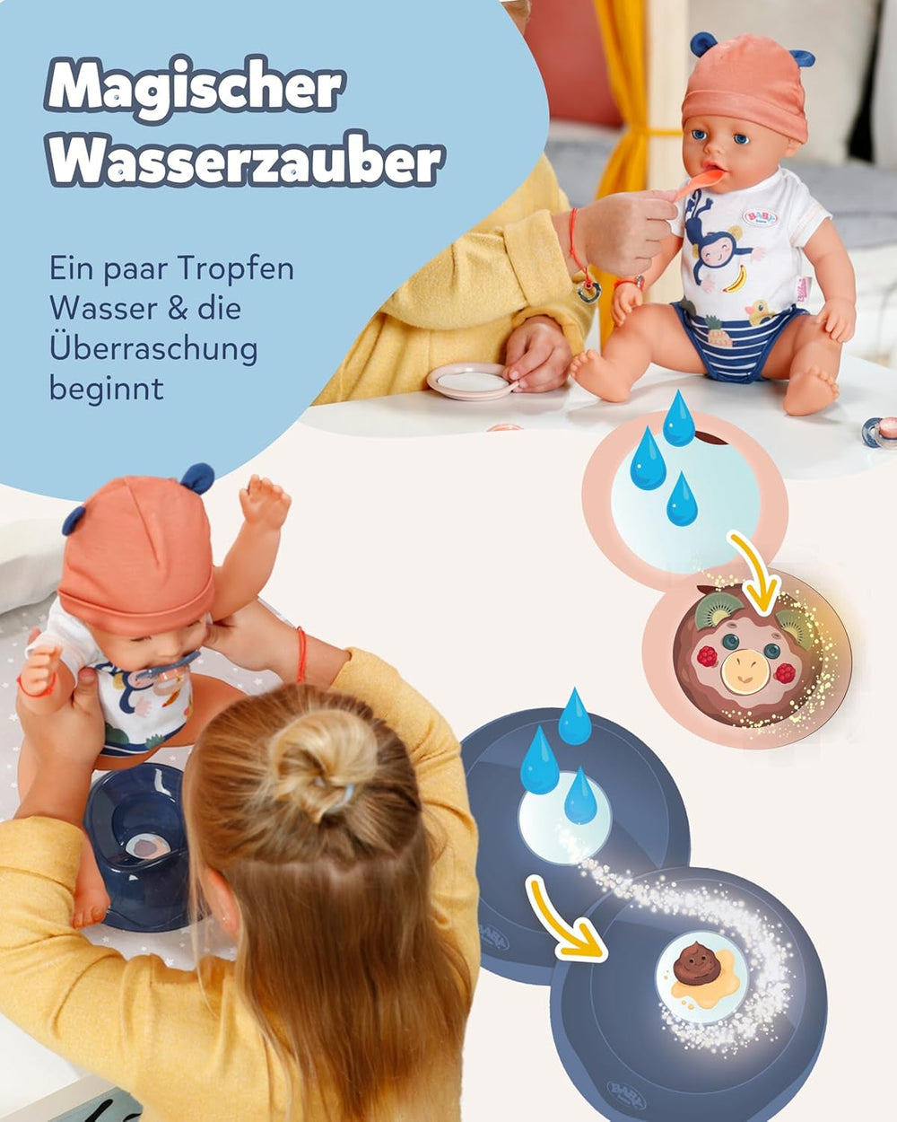 BABY Born Emma en style jungle - Poupée de 43 cm de haut - 10 fonctions Y compris accessoires et robe aux couleurs unisexes - Fonctionne sans piles - Convient aux enfants à partir de 3 ans Naty Shop Dolls