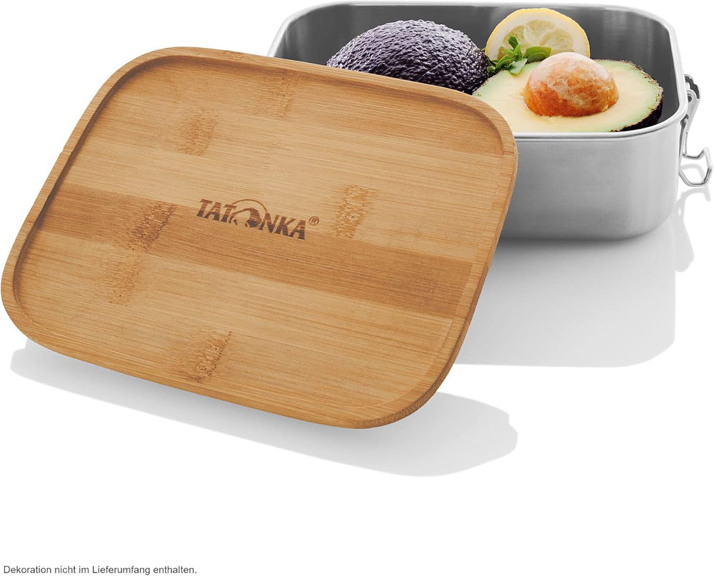 Boîte à lunch Tatonka en acier inoxydable I Boîte à lunch en bambou (800 ml / 1000 ml) - Boîte à pain avec couvercle en bambou et couvercle basculant - incassable, non toxique, passe au lave-vaisselle, sans plastique et sans BPA Boîtes de conservation alimentaire Naty Shop