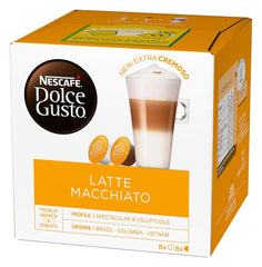 NESCAFÉ Dolce Gusto Latte Macchiato, 48 capsules de café, espresso aromatique, 3 étapes - Köstlichkeit aus feinem Milchschaum, capsules de gel aromatique, paquet de 9 (3x16 capsules)