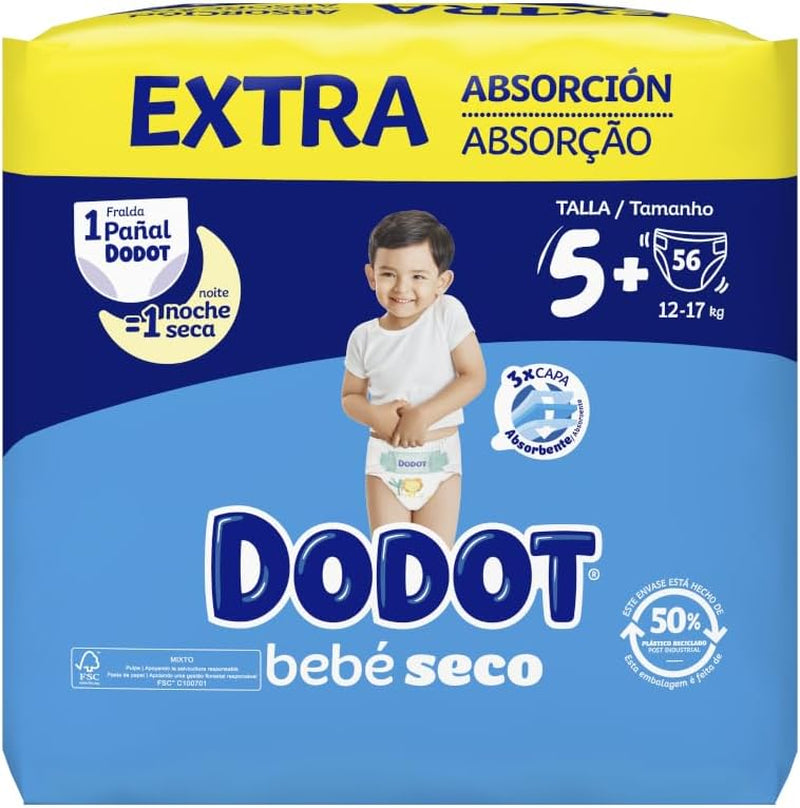 Baby Dry Extra - Pack Jumbo, taille 5-56 pièces