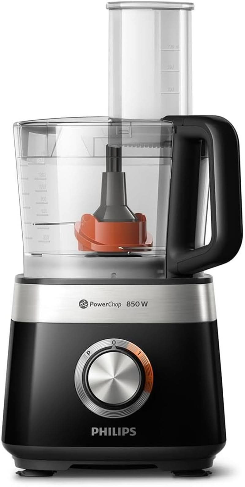 Philips Kompakte Küchenmaschine – 850 W, 31 Funktionen, 2.1-Liter-Behälter, Powerchop, Edelstahlklinge (HR7530/10) Kitchen Naty Shop 850 W, 29 Funktionen + Standmixeraufsatz