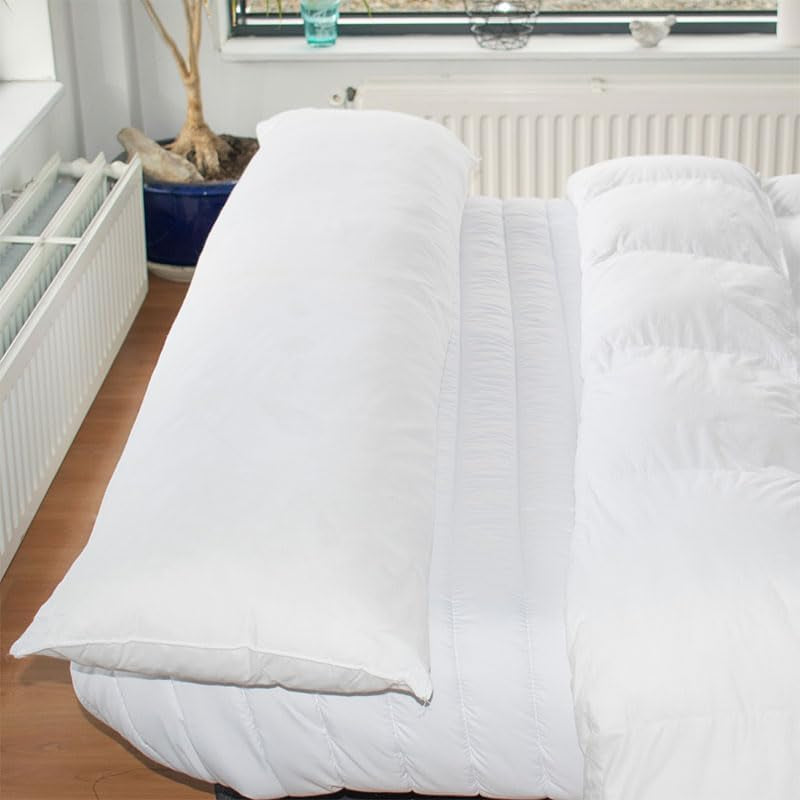 Bleu Calin Eponge plate en mousse à mémoire de forme et fibre polyester, blanche 160 X 40 cm Oreillers standards Naty Shop