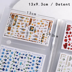 144 emplacements Nail Art Sticker Storage Book Blätter Nail Art Decals Sammelalbum Nail Sticker Leerer Displayhalter Binder Buch Kunststoff DIY Nail Art Design Tools pour Nail Art Sticker