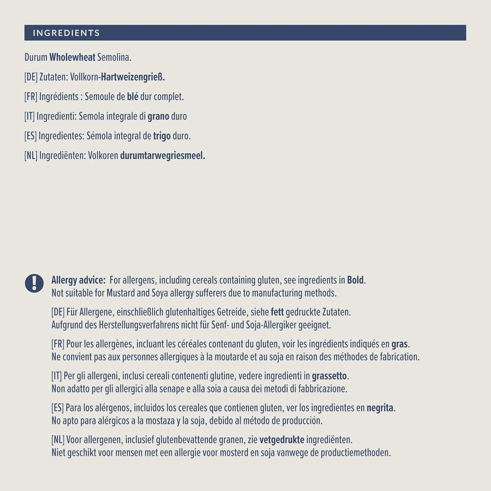 Penne Rigate de blé entier d'Amazon, 500g