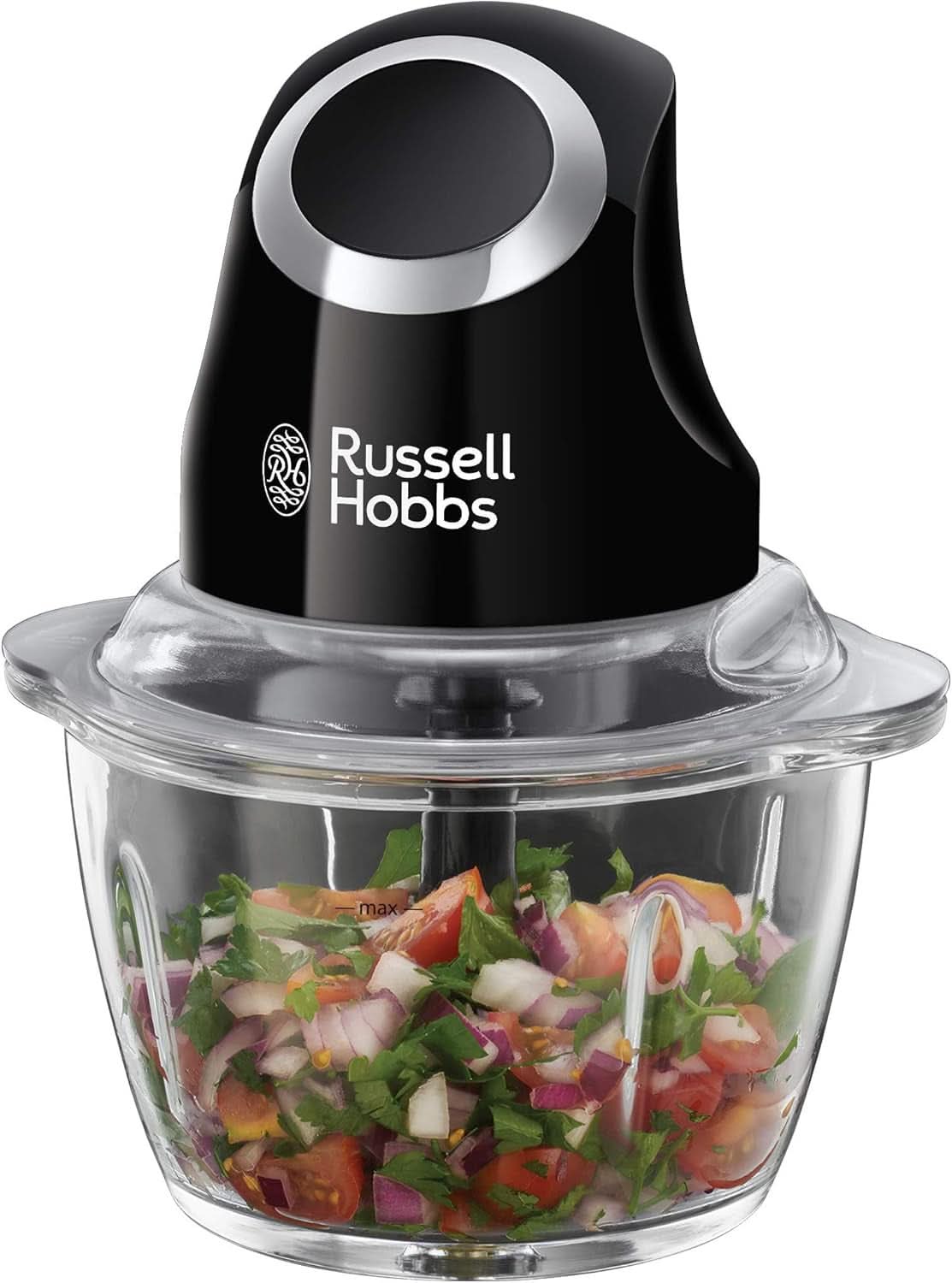 Russell Hobbs Batteur sur socle [1,5 L Glasbehälter] Matt Schwarz (moteur Starker 0,9 PS, fonction Impulsion/Ice-Crush, Edelstahlmesser, mélangeur sans BPA, Elektrischer Zerkleinerer, Smoothie-Maker) 24722-56 Kitchen Naty Shop Zerkleinerer, Single