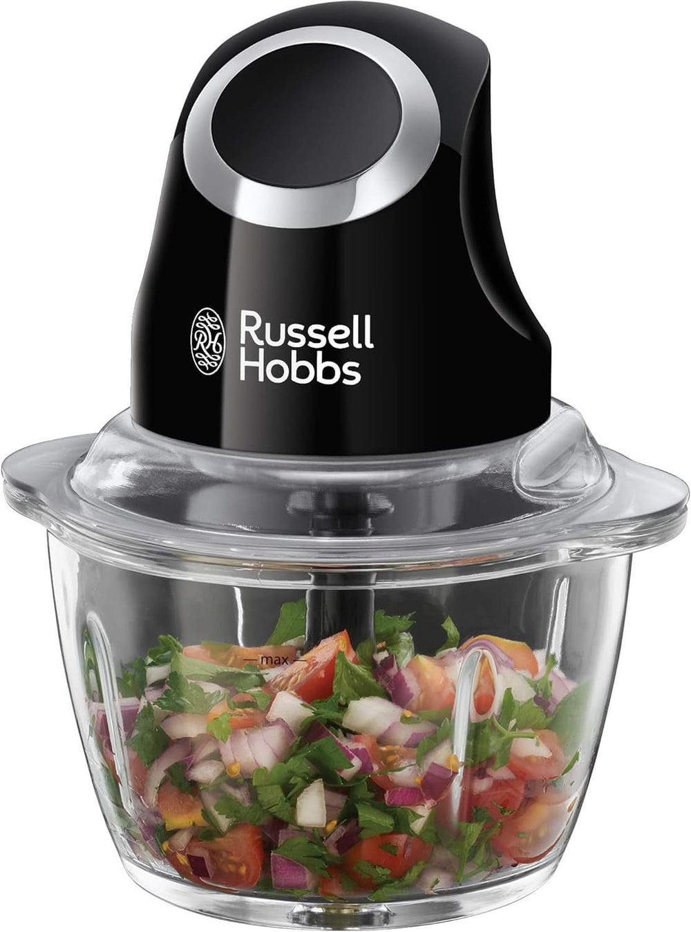 Russell Hobbs Batteur sur socle [1,5 L Glasbehälter] Matt Schwarz (moteur Starker 0,9 PS, fonction Impulsion/Ice-Crush, Edelstahlmesser, mélangeur sans BPA, Elektrischer Zerkleinerer, Smoothie-Maker) 24722-56 Kitchen Naty Shop Zerkleinerer, Single