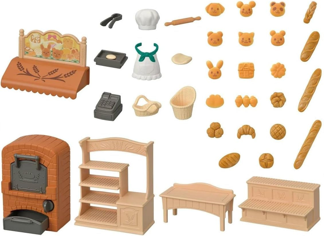 Sylvanian Families 5536 Starter House Bakery Set - Ensemble de jeu pour maison de poupée Dollhouses Naty Shop
