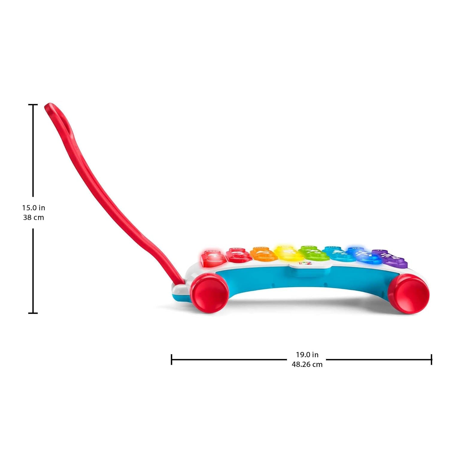 Fisher-Price Xylophone géant lumineux - instrument de musique électronique à accompagner de chansons à contenu pédagogique, pour enfants, tout-petits à partir de 9 mois, multicolore, version : français, HJK40 Jucarii Bebe Naty Shop