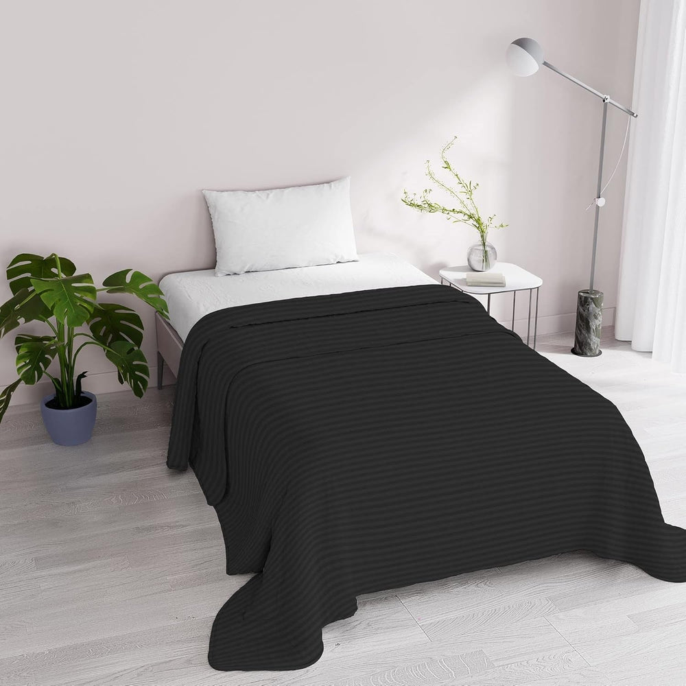 Couette d'été Satin Rayures, polyester, crème, 260X250 Cm Couettes et couettes Naty Shop Noir 170X250 Cm