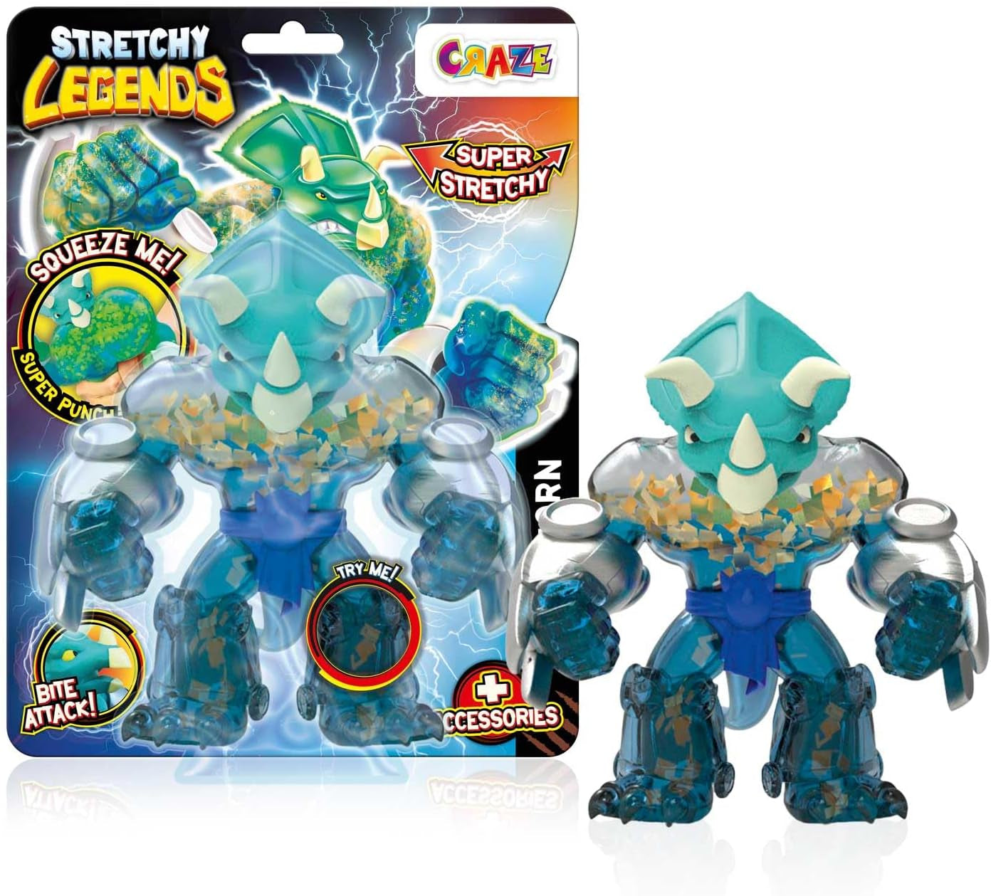 STRETCHY LEGENDS D'Molition - Figurines d'action extensibles pour enfants, figurines de super-héros extensibles à collectionner avec figurines d'action Slime Filler Naty Shop Corne de bataille extensible