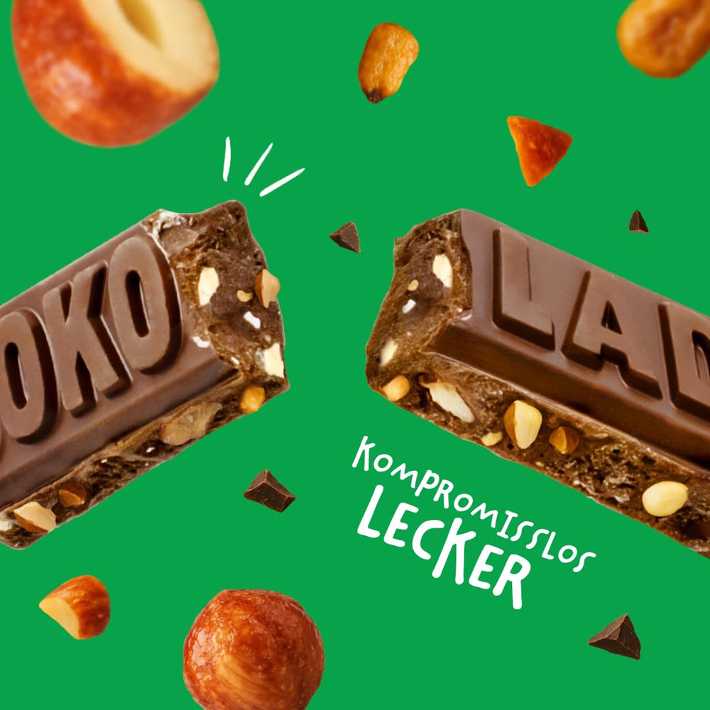 JOKOLADE 12 barres x 140g Forfait économique | Aux cacahuètes caramélisées et céréales croquantes | Vegan et sans cacao