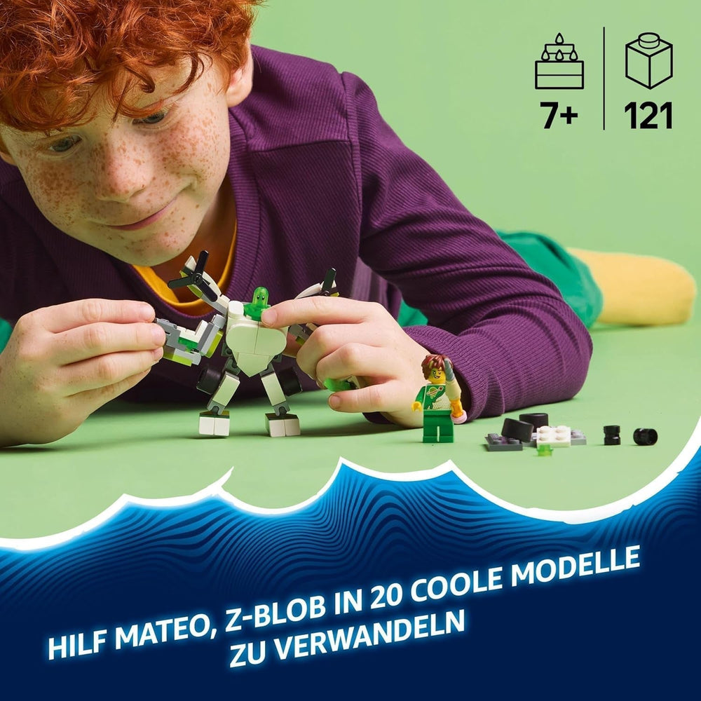 LEGO Dreamzzz L'aventure du robot et du véhicule de Z-Blob, jouet 20 en 1, pour filles et garçons, enfants à partir de 7 ans, ensemble de jeu fantastique avec figurine Mateo, 20 versions de Z-Blob 71487 Ensembles de construction Beuche den LEGO-Store